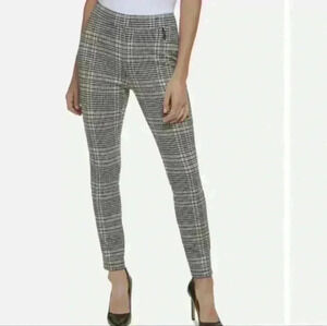 Tommy Hilfiger White Plaid Pull On Skinny Pants
